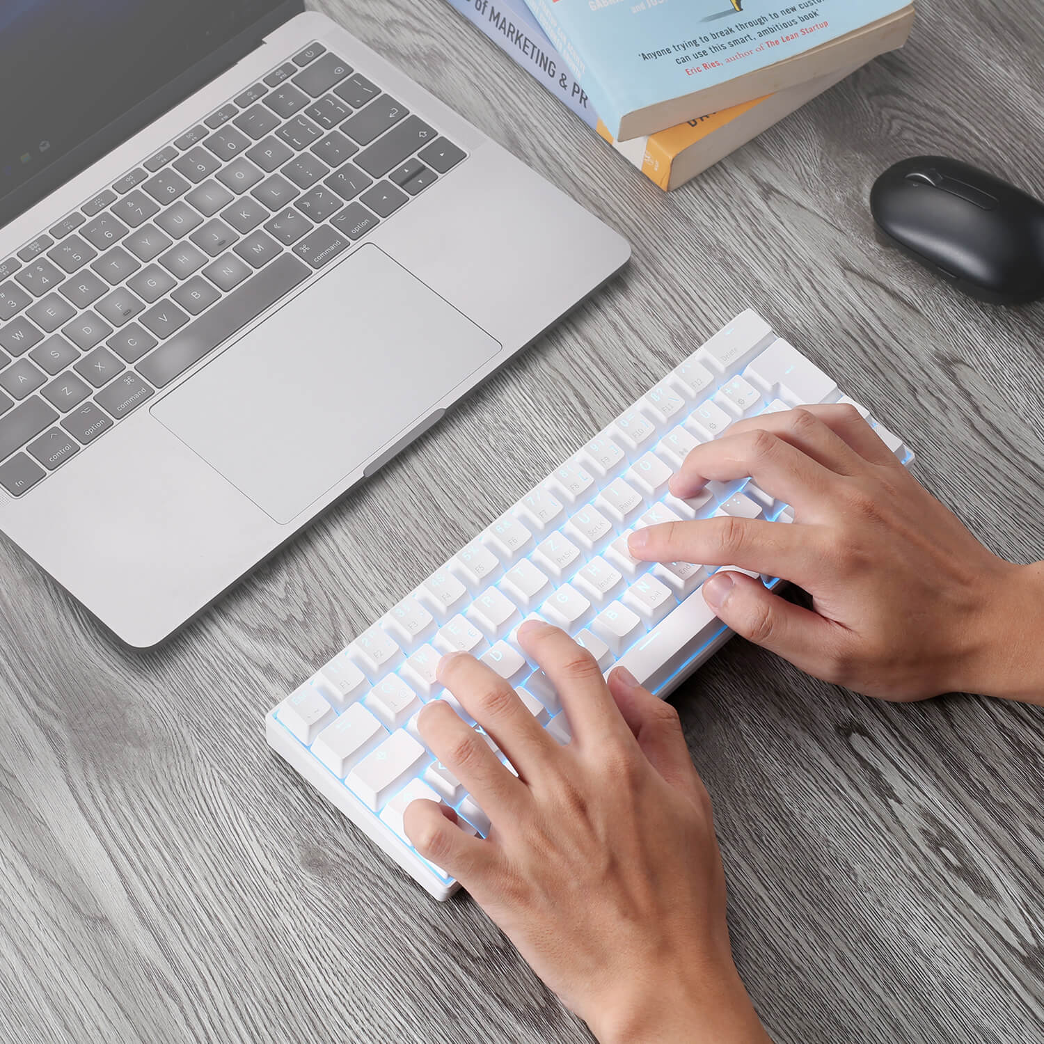 RK61-DE 60% QWERTZ Mechanische Tastatur (Einfarbig hintergrundbeleuchtet) - Image 11