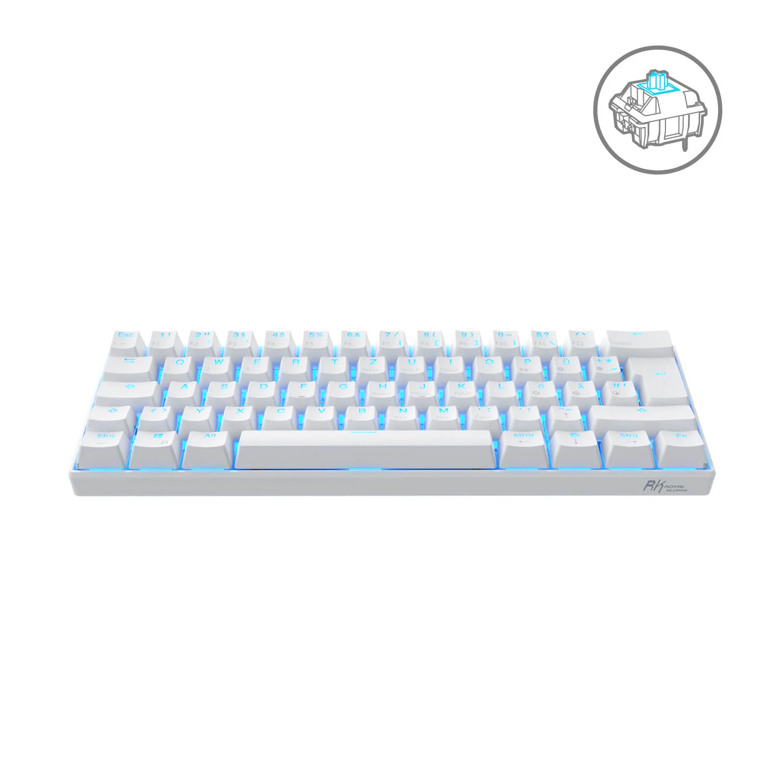 RK61-DE 60% QWERTZ Mechanische Tastatur (Einfarbig hintergrundbeleuchtet) - Image 4