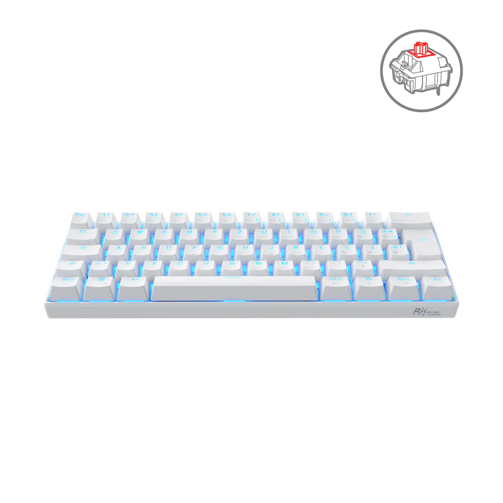 RK61-DE 60% QWERTZ Mechanische Tastatur (Einfarbig hintergrundbeleuchtet) - Image 5