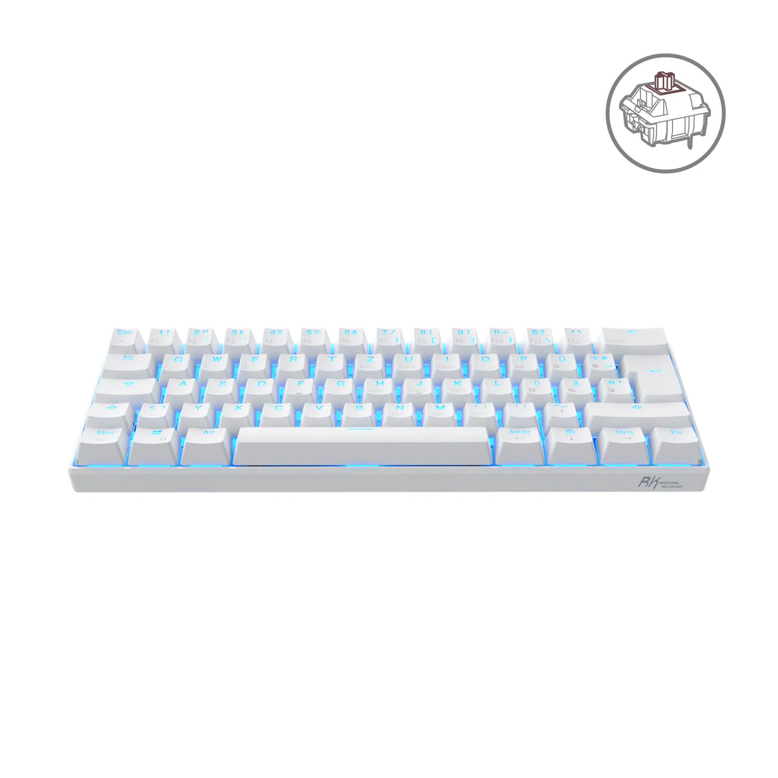 RK61-DE 60% QWERTZ Mechanische Tastatur (Einfarbig hintergrundbeleuchtet) - Image 6