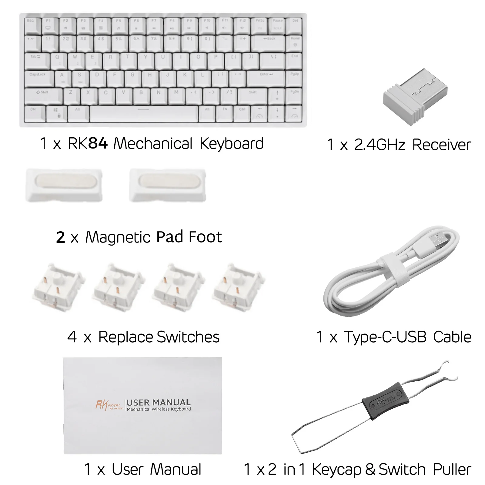 RK84 75% Wireless Mechanical Keyboard, Blue Backlit - Image 19