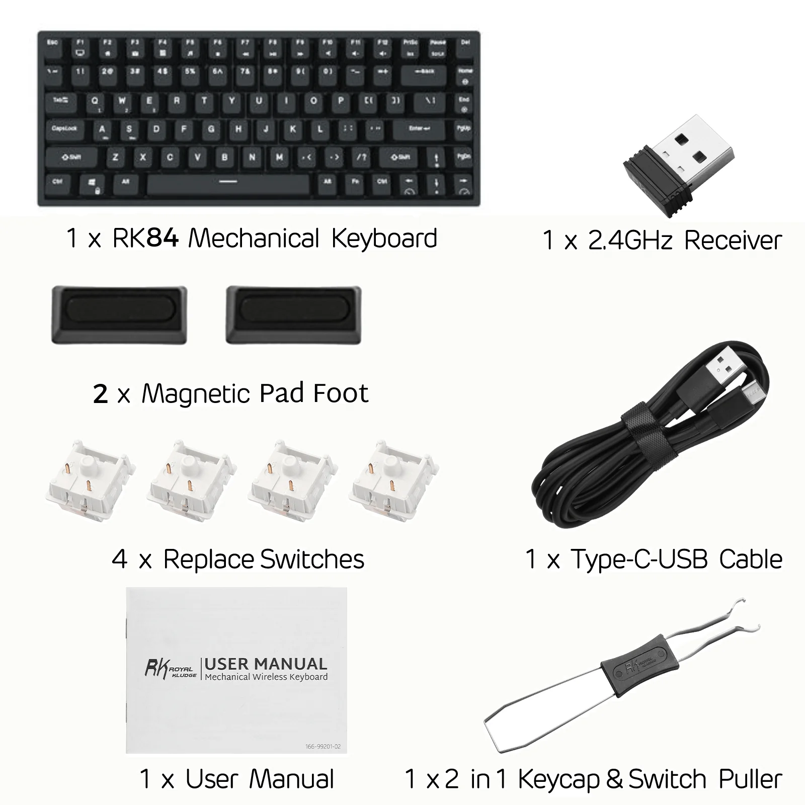 RK84 75% Wireless Mechanical Keyboard, Blue Backlit - Image 20