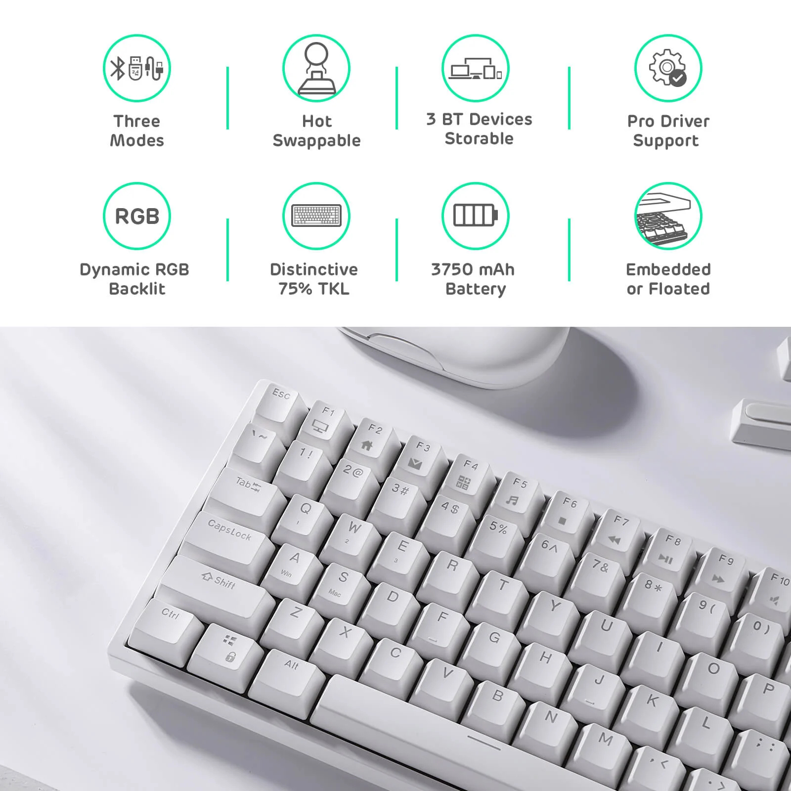 RK84 75% Wireless Mechanical Keyboard (Open-Box) - Image 9