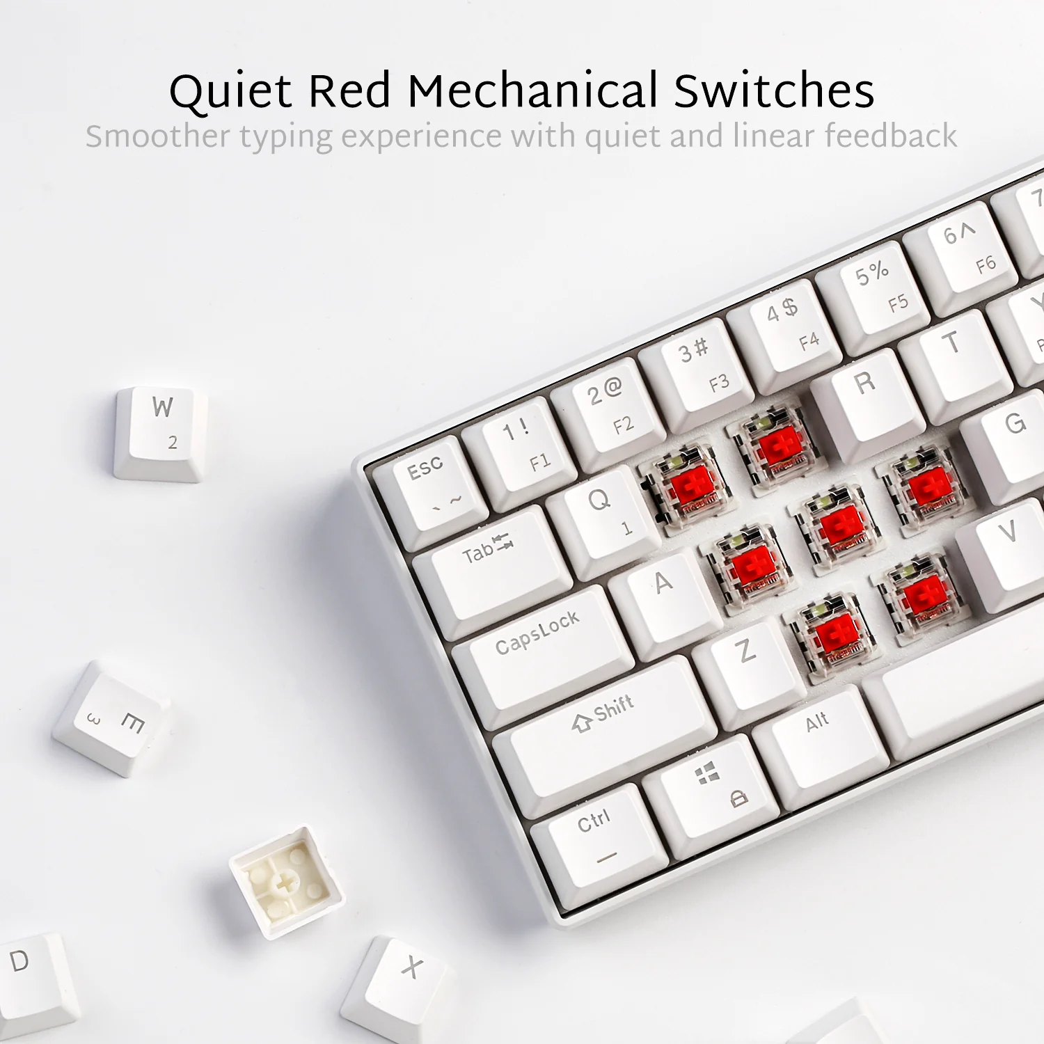 RK61 60% Dual Mode Wireless Mechanical Gaming Keyboard - Red Switch - Image 5