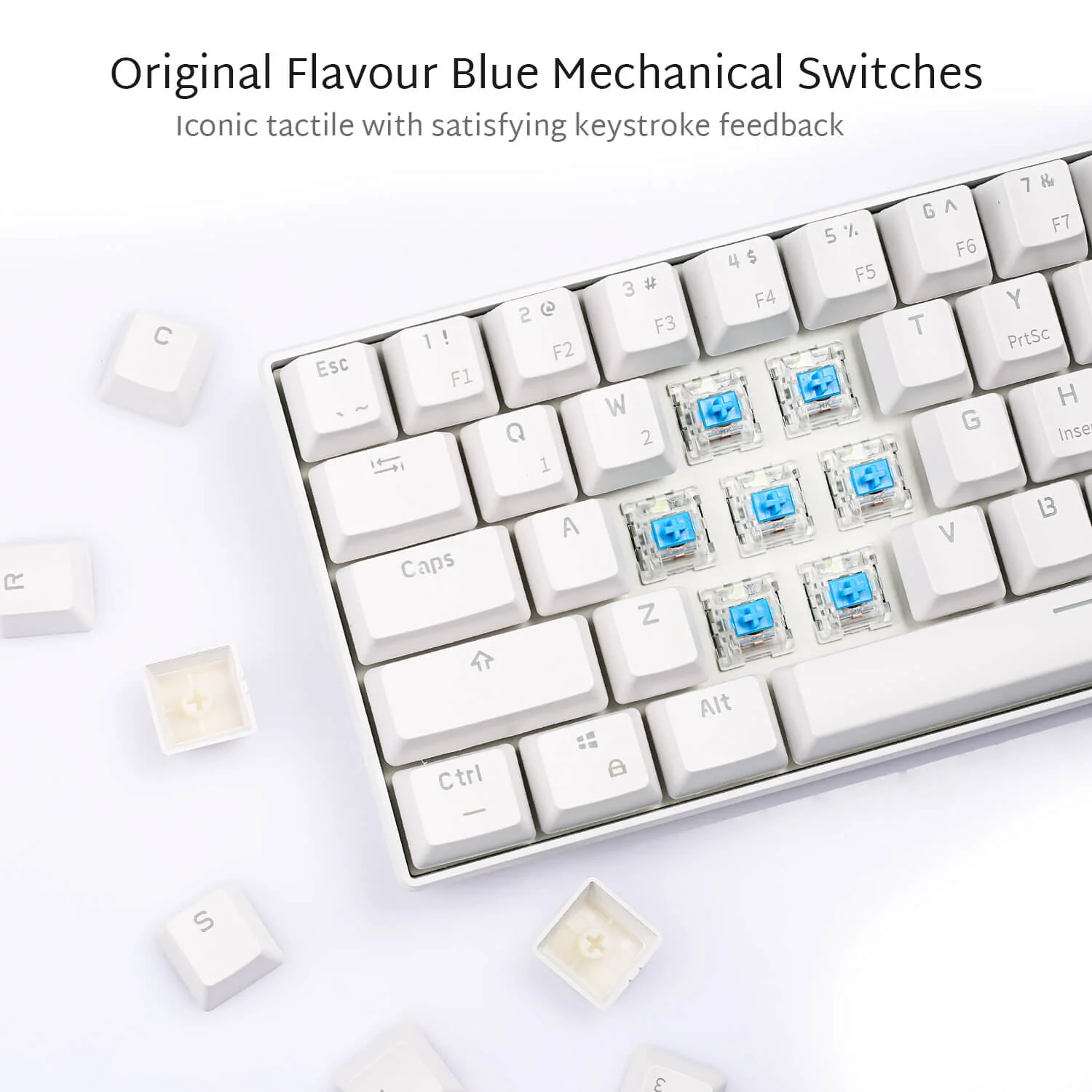 RK61 60% Dual Mode Wireless Mechanical Gaming Keyboard - Blue Switch (Open-Box) - Image 3
